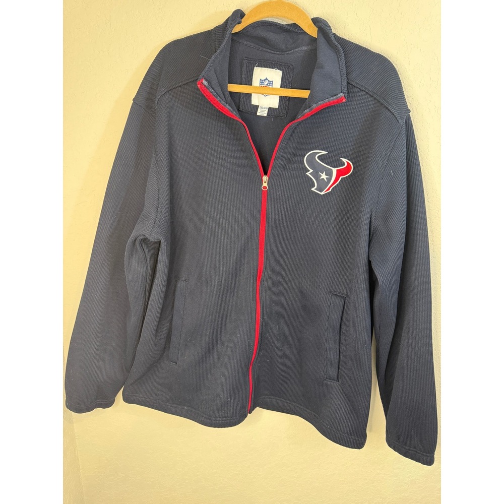 NFL Houston Texans Full Zip Jacket‎ Embroidered Logo Pullover XXL